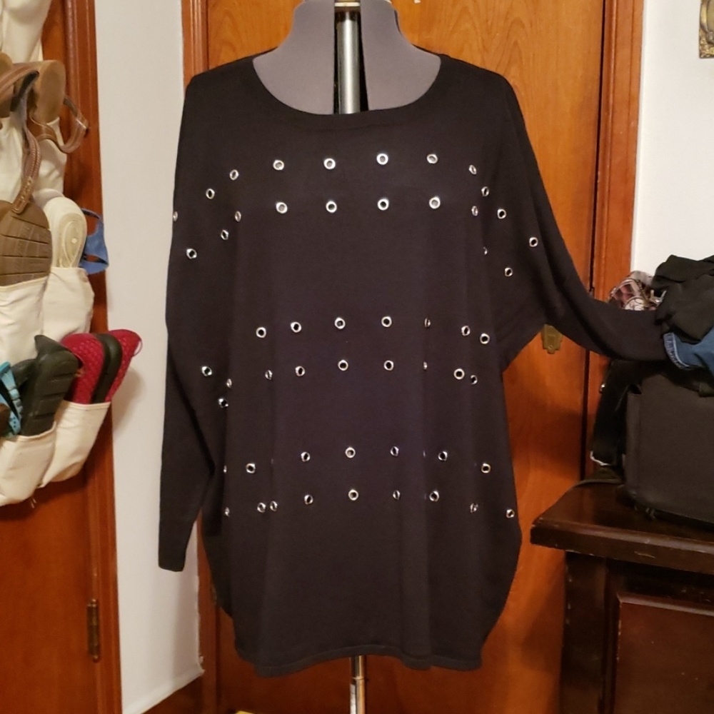Lane Bryant Silver Rivet 1/2 Sleeve Sweater 18/20